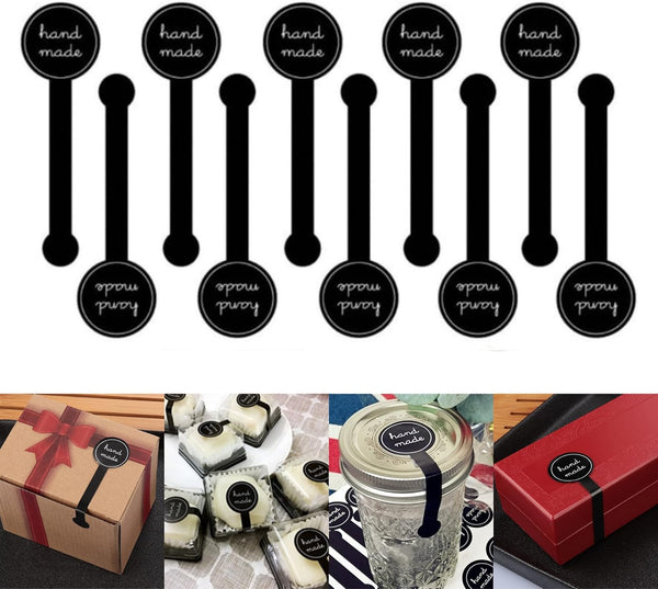 Beyonday 200pcs Handmade Lollipop Baking Stickers for Cake Box/Tins/Jars/Coffee Cups, Self-Adhesive Tamper Evident