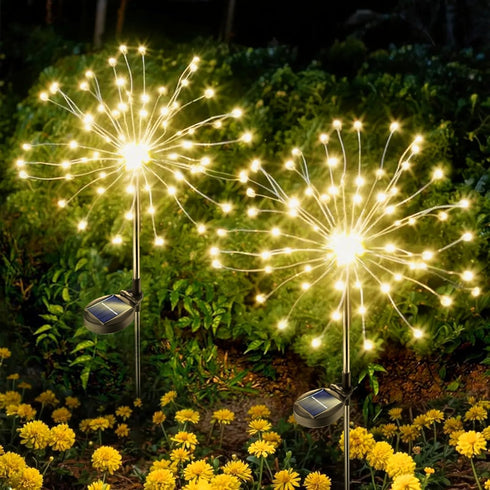 Anordsem Solar Garden Lights Outdoor: Bendable Copper Wire with 120 LED Firework