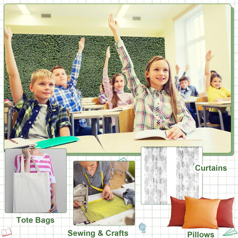 Bulletin Board Fabric 48'' x 107'', Class Fabric for Everyone is Welcome Classroom Background Decor, Crafts