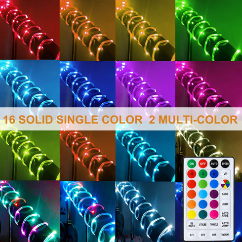 LitHome 33 18 100 FT Solar Rope Lights Outdoor Waterproof, Colors Changing LED Rope Lights for Outside with Remote