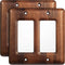 2-Pack Double Decorator Switch Plates and Outlet Covers, Solid Walnut Decorative 2-Gang