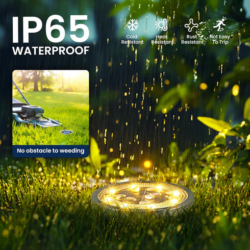 10 Pack SOLPEX Solar Ground Lights Outdoor Waterproof, Solar Powered Pathway Lights, Landscape Lighting for Garden