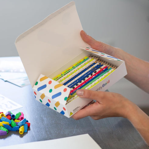 Motivational Fun Pencils for Kids, Bulk Pack of 50 Colorful Pre-Sharpened Pencils with Top Erasers
