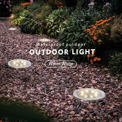 ZGWJ Solar Ground Lights - 8 LED Waterproof Garden Lights for Yard Walkway Patio Lawn Decoration