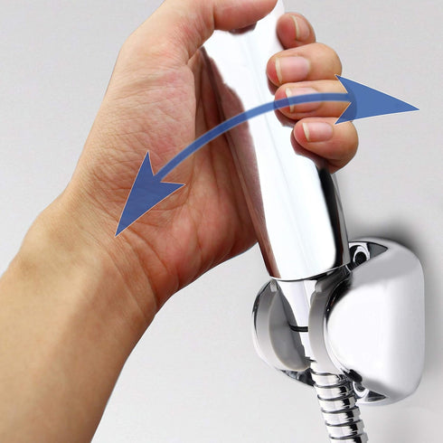 YOO.MEE On Wall Mount Shower Bracket for Handheld Shower Head, Height Adjustable Holder - Chrome