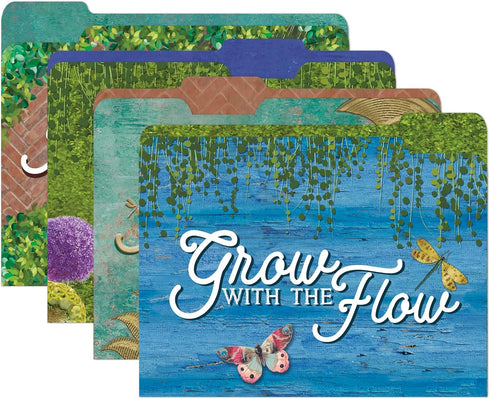 Eureka Curiosity Garden File Folders for School, 9" x 11.5", 4 Pieces for Students and Teachers