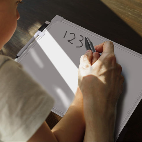 White Board Dry Erase, Small 12" x 16" Double Sided Magnetic Whiteboard with Dry Erase Marker & Magnets, Aluminum Frame