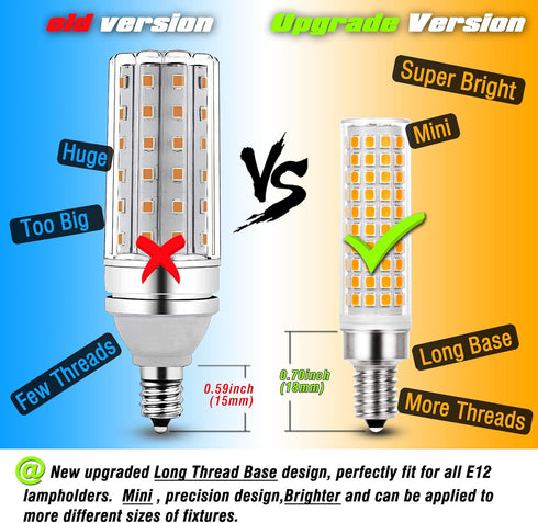 ALIDE E12 100 Watt Equivalent LED Candelabra Bulbs C7,Non-dimmable,2700K Warm White,1200LM T6 E12 10W LED Ceil Fan Light Bulbs for Chandelier Pendant Lighting,5 Pack by ALIDE