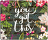 Pingpi Floral Mouse Pad - Motivational Quote "You Got This" Neoprene Inspirational Mousepad for Home Office Decor