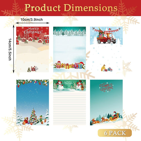 Christmas Sticky Notes Winter Scene Notepads Sticky Notes Snowman Note Pads Self-Adhesive Removable Notes Funny Holiday Notepads for Christmas Home School and Office 6 Pieces (Colorful Christmas)