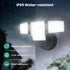 70W 7000LM 4 6500K IP65 LED Flood Lights Outdoor, Switch Controlled Security Lights with Heads, Adjustable Heads