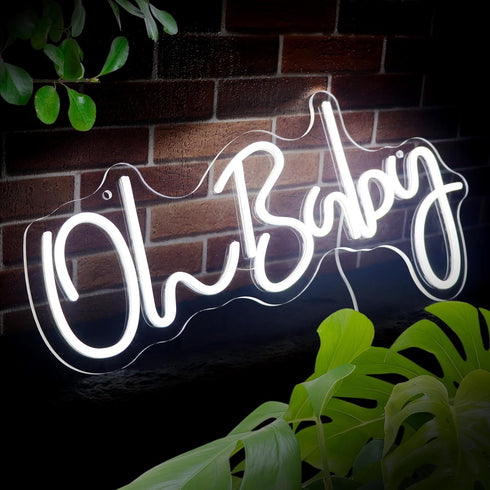 KSCKXGG Oh Baby Neon Sign for Backdrop Wall Decor LED Neon Lights for