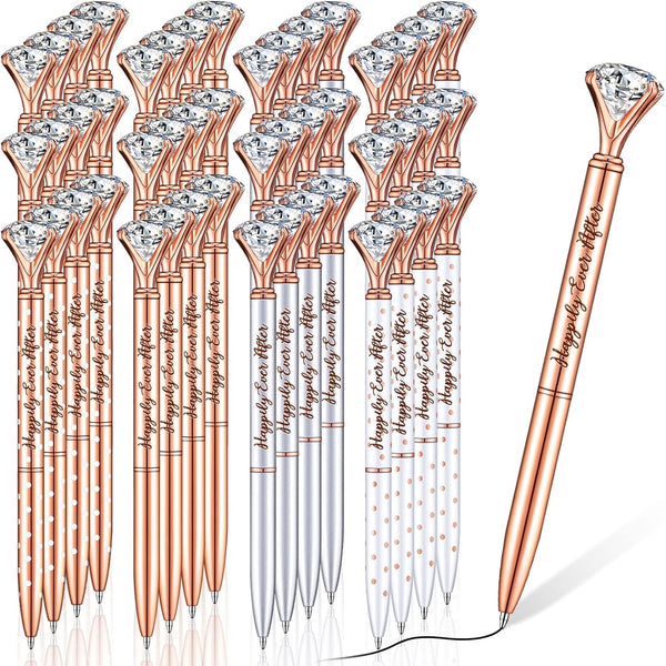 Yexiya Bridal Shower Games Diamond Pens, Bridal Shower Gifts for Guests, Rose Golden Crystal Ballpoint Pens