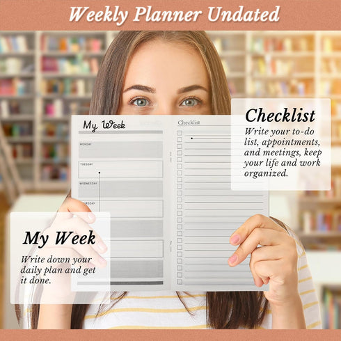 Qilery 50 Pcs Bulk Pocket Planner 2024, Habit Tracker Notebooks, Employee Gifts, Inspirational Quotes, Weekly Goals