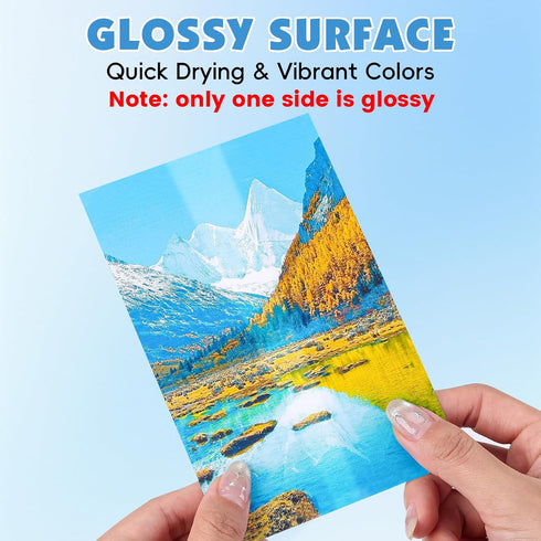 NUITPY 150 4in 6in Menus(180gsm 48lb) Sheets Glossy Photo Paper, x Inkjet Photo Printer Paper, Picture Paper