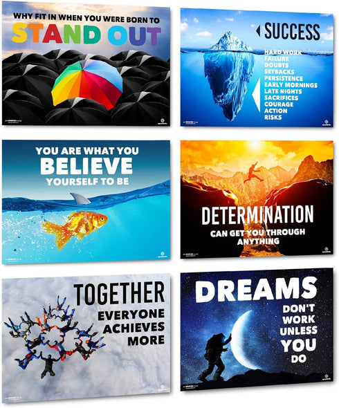 Classroom Decorations by Sproutbrite - High School Motivational Posters for Teacher and Students