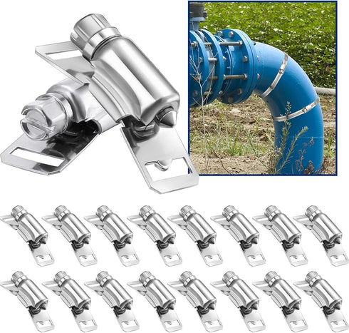 Ripeng 18 Pack Hose Clamp Fasteners, 304 Stainless Steel Worm Clamp Fasteners for DIY Adjustable Large Worm Gear Hose