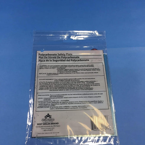 901-932-442 Safety Plate, 4.5" x 5.25" Polycarbonate, Clear