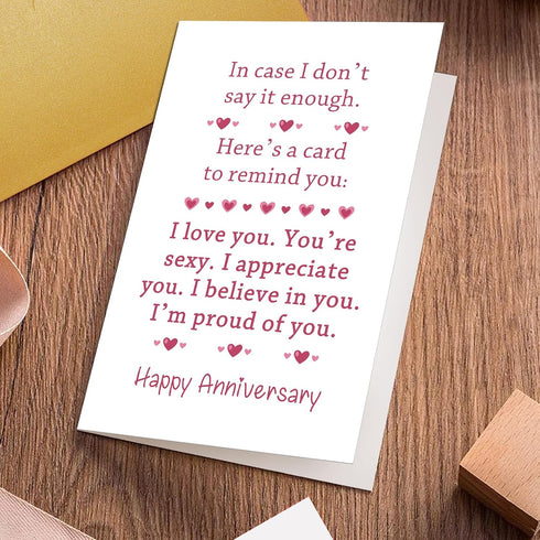 Oamiolek Romantic Anniversary Card for Him Her, Funny Anniversary Card for Husband Wife, Sweet Valentine's Day Card