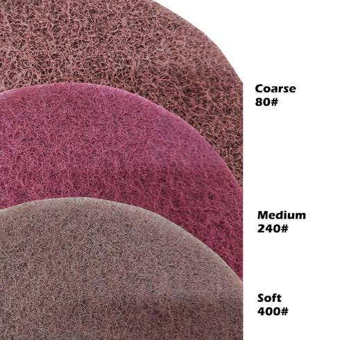 3PC 6 Inch Non Woven Polishing Wheel Kit for Bench Grinder, Hard/Medium/Soft with 10MM Arbor Hole
