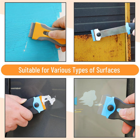 Set, 3 Pack, Set 50 30 Bates- Razor Blade Scraper Razor Scraper with Extra Plastic & Metal Blades, Window Scraper Tool
