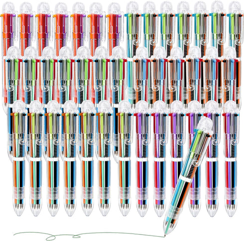 Mluchee 100 Pack Multicolor Pens, 6-in-1 Party Favors, Bulk Fun Pens for Adults and Students