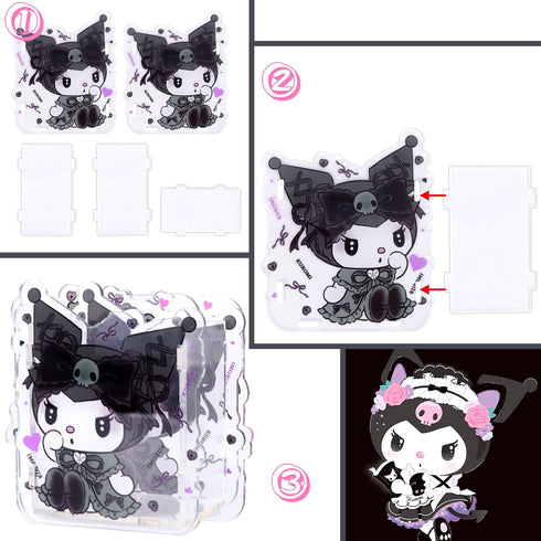 Roffatide Cute Kuromi Anime Desktop Desk Container, Ceramics Pen Holder, Mini Box for Makeup Brushes, Pencil Cup L