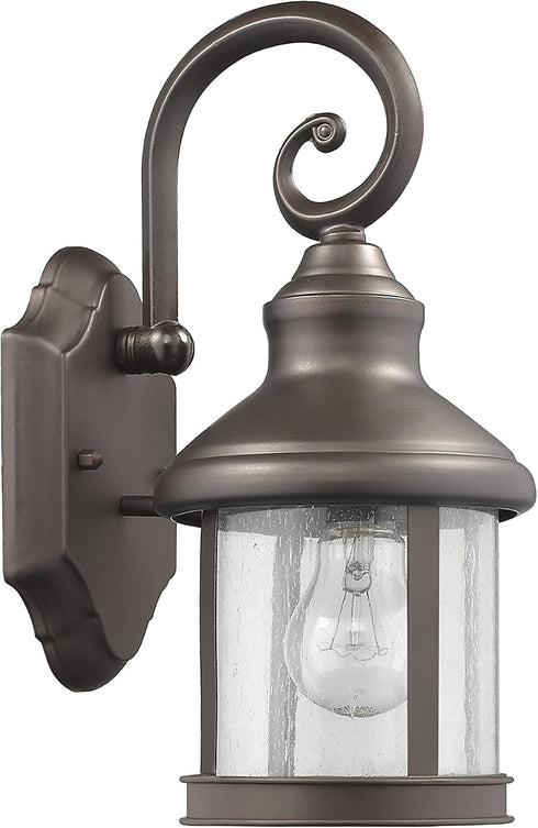1 12" Transitional Light Rubbed Bronze Outdoor Wall Sconce Height