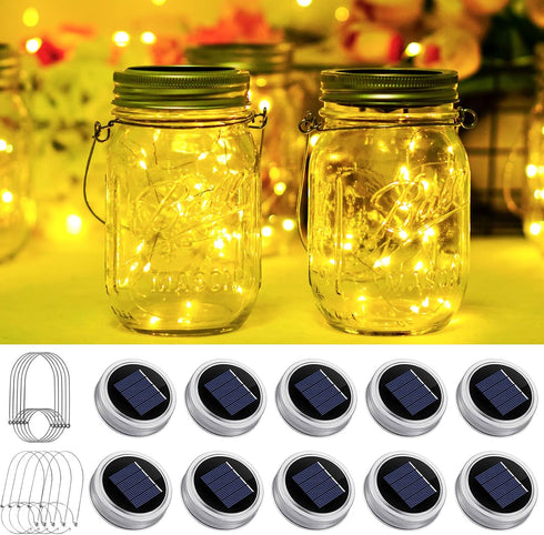 SmilingTown Solar Light for Mason Jars 20 LED Outdoor Fairy String Light