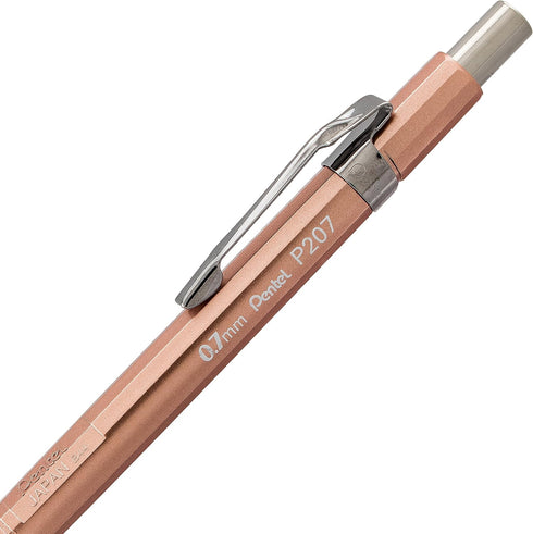 Pentel Sharp Mechanical Pencil - 0.7mm Metallic Copper Barrel, Box of 12 (P207MY)