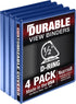 Samsill 0.5 Inch Durable D Ring Binder, Customizable Clear View Binder, Made in The USA, Blue, 4 Pack, Holds 125 Pages