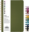 PAPERAGE Lined Spiral Journal Notebook, Olive Green, 160 Pages, Medium 5.5 inches x 8 inches, 100 GSM Thick Paper,