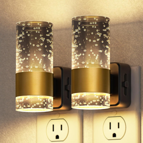 Briignite Night Light, 2 Pack Dimmable Night Lights Plug into Wall, LED