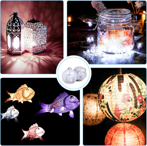 30pcs LIHAO LED Balloon Lights Mini Round LED Ball Lights for Paper Lantern Christmas Halloween Birthday Wedding