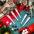 Beadable Pens Bulk - Winter Bead Pens with Snowmen Wooden Beads, Black Ink Pen for Christmas Kids School Supplies