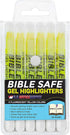 U.S. Office Supply Bible Safe Highlighter Set of 6, Yellow Fluorescent Markers, No Bleed, Fade or Smear, Safe Gel