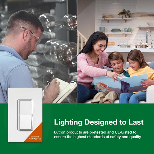 Dimmer Dimmable Bulbs, 150 3-Way, DVCL-153P-AL, Lutron Diva LED+ Light Switch for LED, Halogen, and Incandescent Watt