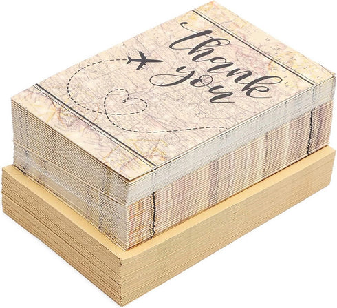 Pipilo Press 48 Pack, 4 6 Travel Thank You Cards - x In, Brown - Thank You Cards with Envelopes for Vintage Aviation