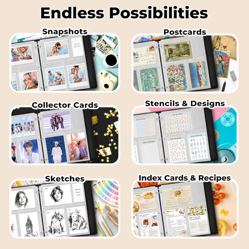 Dunwell Photo Sleeves for 3-Ring Binder, 4x6 Mixed Format, 25 Pack for 150 Pictures, Acid-Free Poly