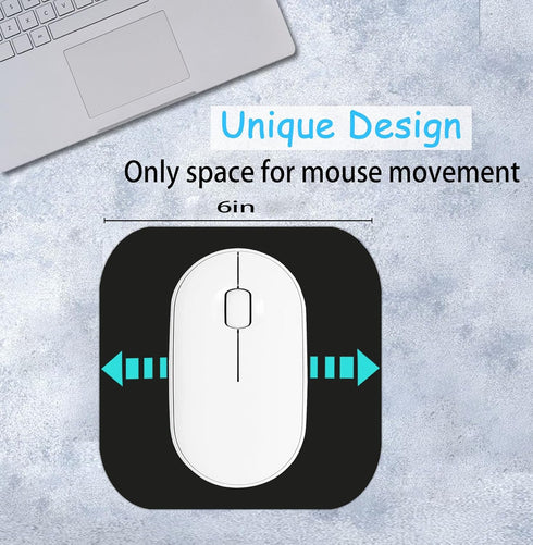 Mini Mouse Pad, 6x6 Inches, Waterproof Non-Slip Rubber Base, for Laptop, Keyboard Tray, Wireless Mouse, Home, Office, Travel (Black) by ZYAOTWQZ