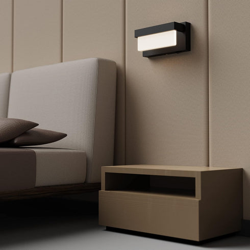 8 inch 4000K Wall Sconce Black Wall Light with On/Off Switch LED Wall Lamp Acrylic Lampshade Sconce Wall Lighting