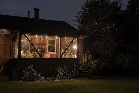 24ft, 12 Bulbs, 2200K Commercial 38356 Enbrighten LED Bistro Outdoor String Lights, Shatter Resistant Lifetime Warm
