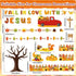 gisgfim Fall Bulletin Board Decorations, Fall in Love with Jesus Paper Cutouts, Christian Autumn Classroom Decor