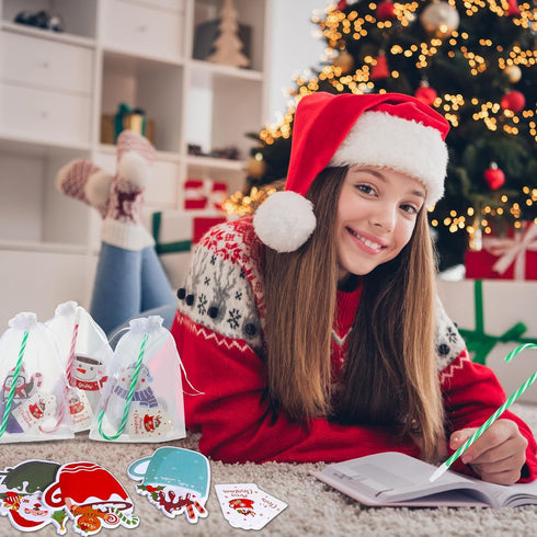 Pasimy 36 Pcs Christmas Sticky Notes, Xmas Self Stick Memo Pads, Coffee Cup Santa Notepad Set, Christmas Gift