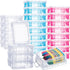 Suzile 25 Pcs Plastic Crayon Boxes with Snap Lids, Stackable Crayon Organizers for Art Crafts and Office Supplies
