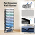 Wall File Organizer, 14 Tier Hanging Wall File Holder, Mail Organizer Wall Mounted for File Folder, Black 2 Pack