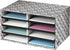 Bankers Box Decorative Eight Compartment Literature Sorter, Letter, Black/White Brocade (6170301)