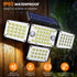 336 4-Head 2400mAh IP65 Lighting2Pack Solar Lights Outdoor LED, Motion Sensor Security Wall Light with Remote, Split
