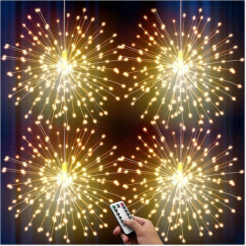 DenicMic Firework Starburst Lights 3200K Warm White 8 Mode LED Battery Operated