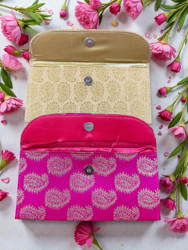 Generic Set of 2 Money Envelopes Bag Indian Handmade Fabric Indian Jaipuri Brocade